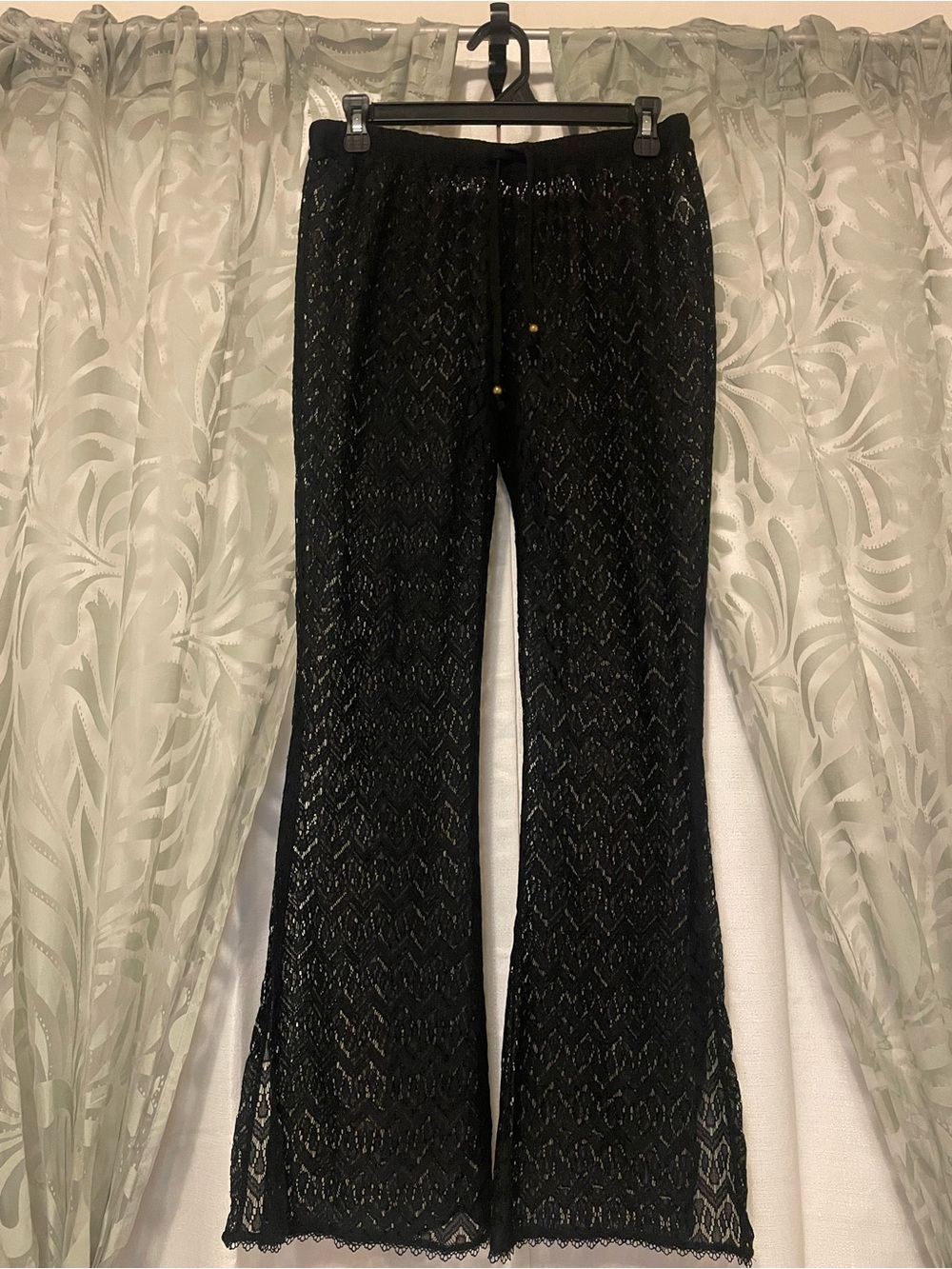 Black Lace Swim Coverup Pants
